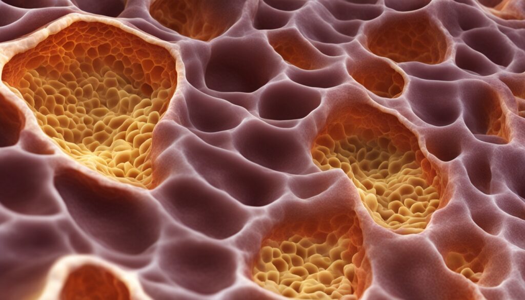 Cellulite formation under skin